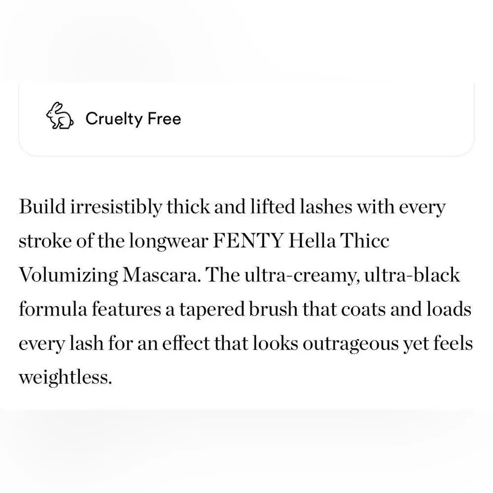 $6❤️‍🔥 LAST 1! FENTY Beauty Hella Thicc Volumizing Mascara CUZ I’M BLACK 👁️NEW - Picture 6 of 7